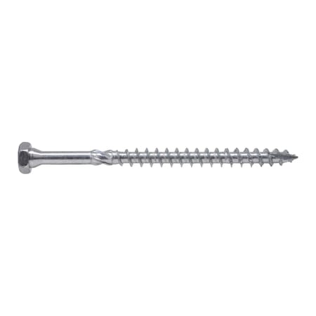 Wood Screw, 1/3 In, 6-1/4 In, Zinc Plated Steel Combonation Phillips/Slotted Drive, 25 PK